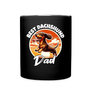 Papa teckel - Mug uni - noir - Devant