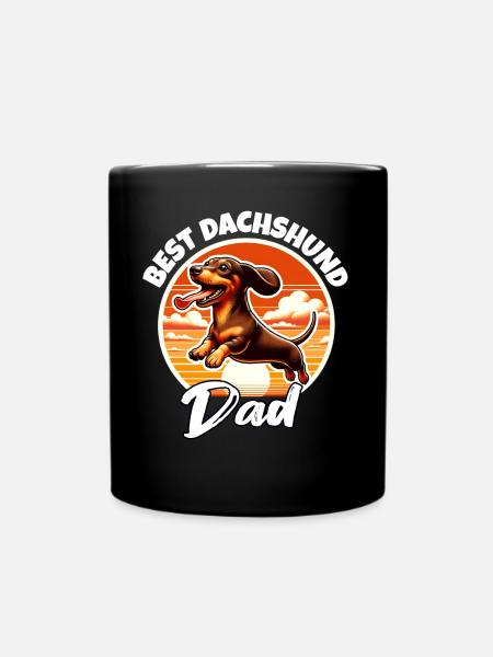 Dackel Papa - Tasse einfarbig - Schwarz