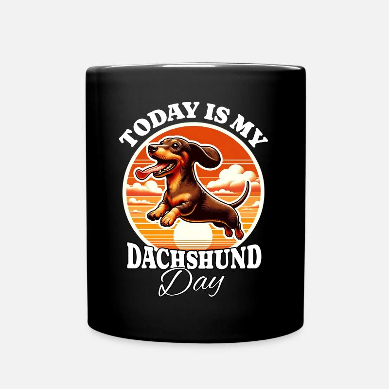 Dackel - Tasse einfarbig - Schwarz