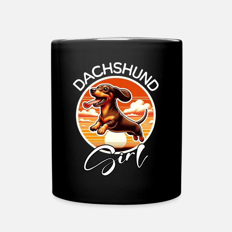 Dachshund Girl - Tasse einfarbig - Schwarz