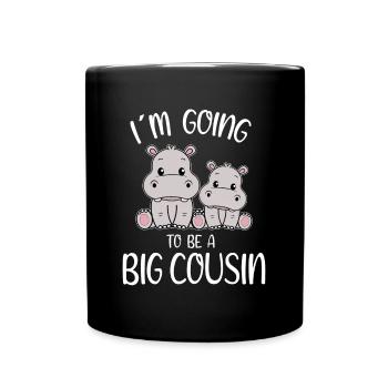 Promoted To Big Cousin Hippopotamus - Full Colour Mug - black - Front