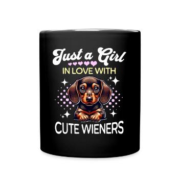 Teckel Fille - Mug uni - noir - Devant