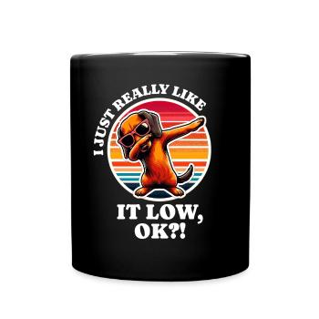 I Love Dachshund Saying - Full Colour Mug - black - Front
