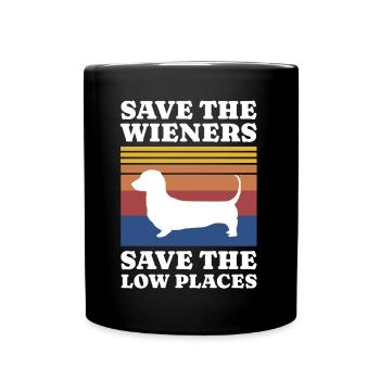 Sauver le teckel de Wiener - Mug uni - noir - Devant
