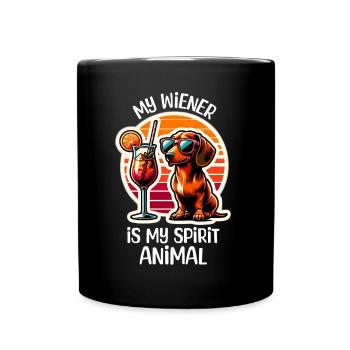 Cocktail teckel - Mug uni - noir - Devant