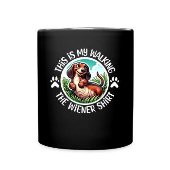 Dachshund Walk - Full Colour Mug - black - Front