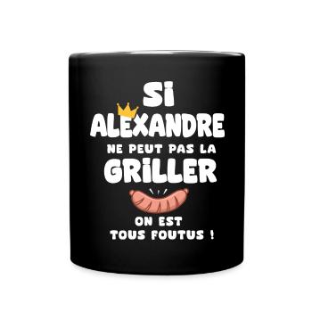 Alexandre roi barbecue cadeau alexandre fêtes - Mug uni - noir - Devant