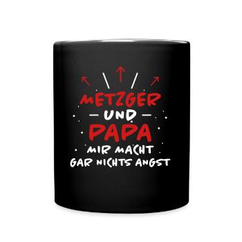 Metzger Spruch Fleischer Lustiges Metzger Geschenk - Tasse einfarbig - Schwarz - Vorne
