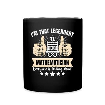 Legendary mathematician - Full Colour Mug - black - Front