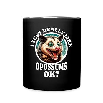 I Love Opossum Saying - Full Colour Mug - black - Front