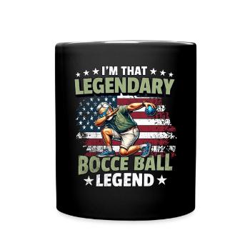 Bocce Ball Legende - Tasse einfarbig - Schwarz - Vorne