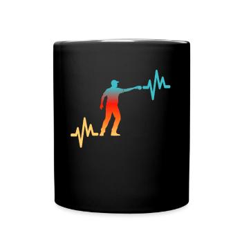 Ligne de pétanque en forme de cœur - Mug uni - noir - Devant