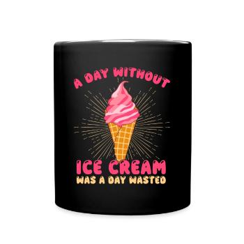 Without Ice Cream A Day Gelato Dessert Gift - Full Colour Mug - black - Front