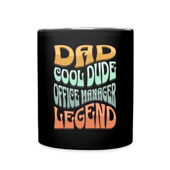Dad Office Manager - Full Colour Mug - black - Front