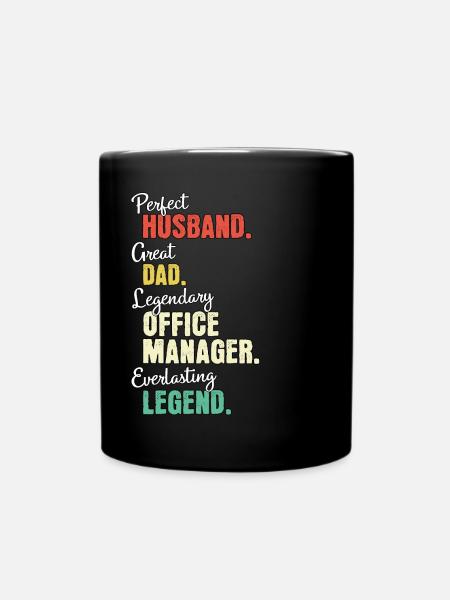 Büro Manager Papa - Tasse einfarbig - Schwarz