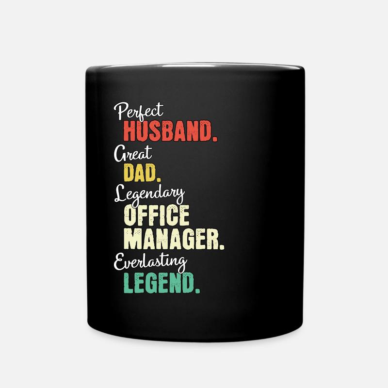 Büro Manager Papa - Tasse einfarbig - Schwarz