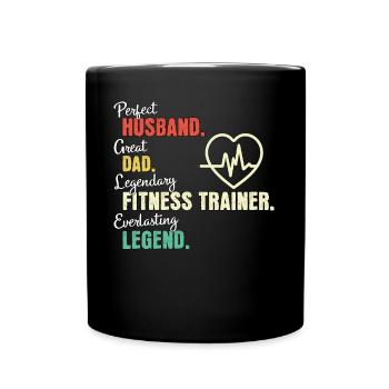 Fitnesstrainer Papa - Tasse einfarbig - Schwarz - Vorne