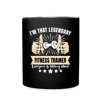 Legendärer Fitnesstrainer - Tasse einfarbig - Schwarz - Vorne