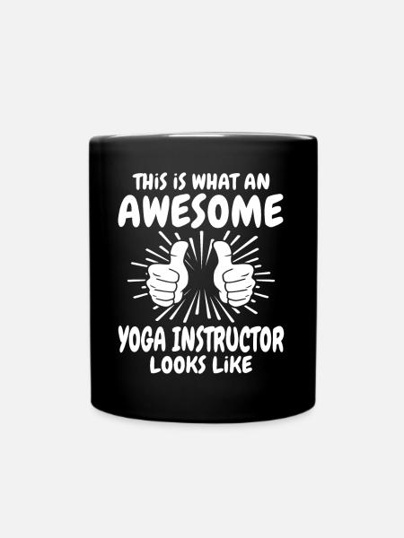 Yogalehrer - Enfärgad mugg - svart
