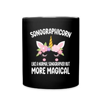Sonographicorn like a normal Sonographist gifts - Full Colour Mug - black - Front