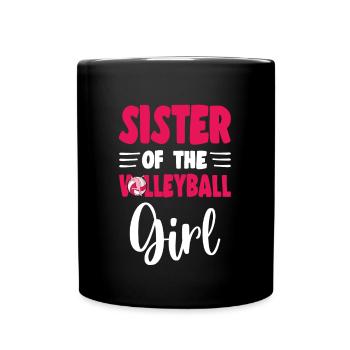 Sœur de la famille de volleyball Birthday Girl - Mug uni - noir - Devant