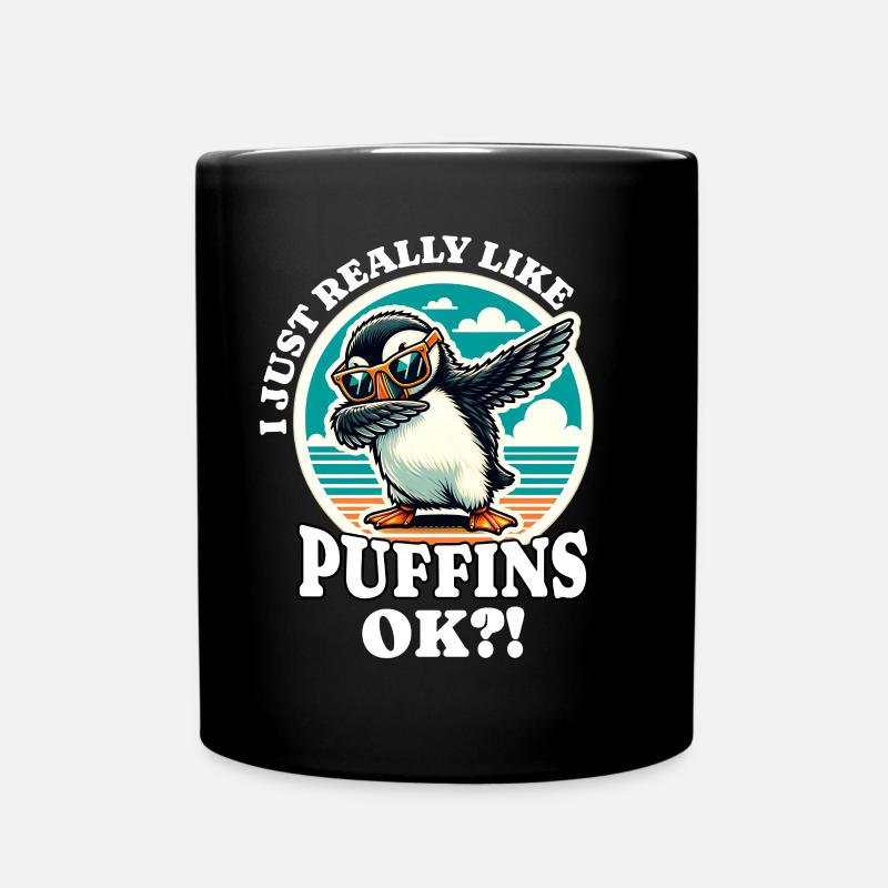 Ich Liebe Papageientaucher Spruch - Tasse einfarbig - Schwarz