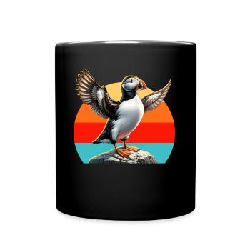Motif de macareux - Mug uni - noir - Devant