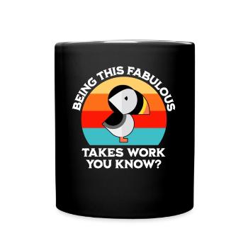 puffin saying - Full Colour Mug - black - Front