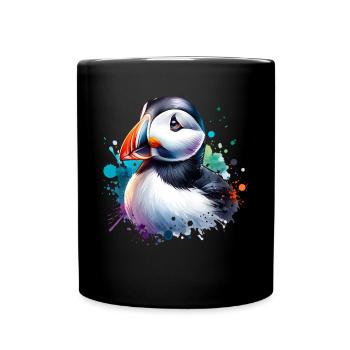 Papageientaucher - Tasse einfarbig - Schwarz - Vorne