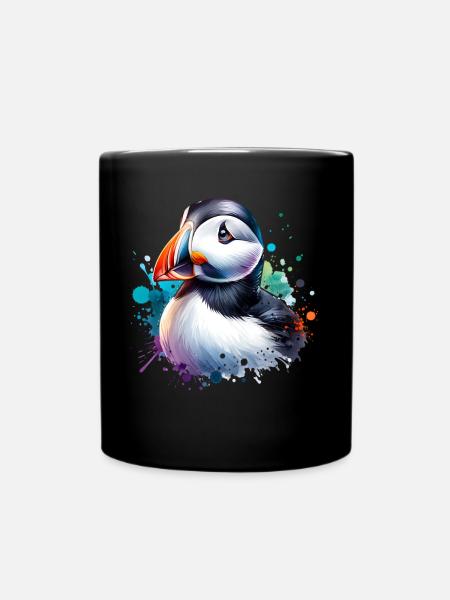 Papageientaucher - Tasse einfarbig - Schwarz