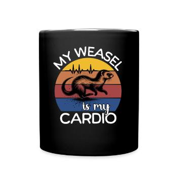 Weasel ECG Weasel Heart Line - Full Colour Mug - black - Front