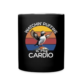 Papageientaucher EKG Papageientaucher Herzlinie - Tasse einfarbig - Schwarz - Vorne