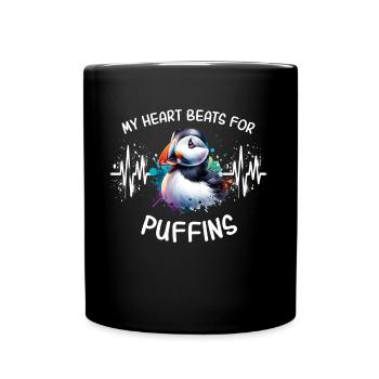 ECG Puffin Heart Line - Mug uni - noir - Devant