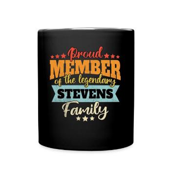 Name Stevens - Tasse einfarbig - Schwarz - Vorne