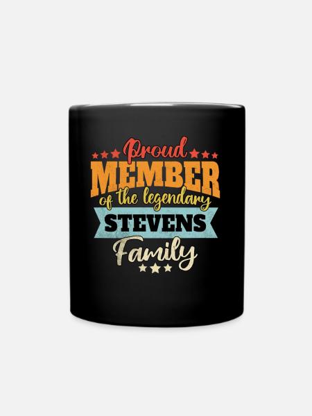 Name Stevens - Tasse einfarbig - Schwarz