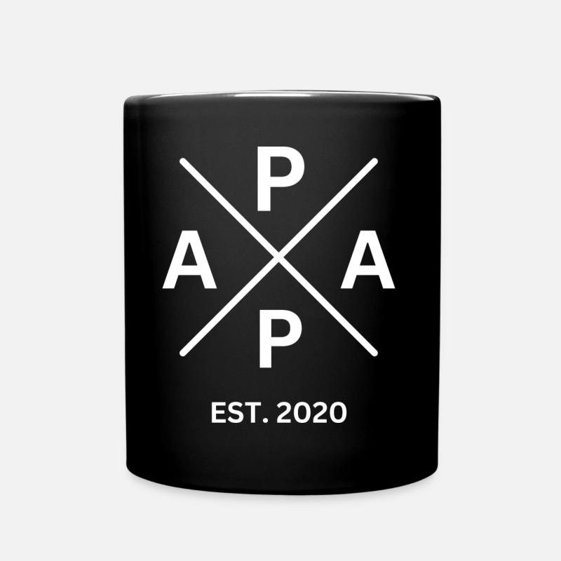 Papa Est. 2020 Vater Geschenk - Tasse einfarbig - Schwarz