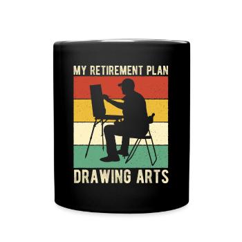 Artiste Peintre Graphique Mon Plan de Retraite Dessin - Mug uni - noir - Devant