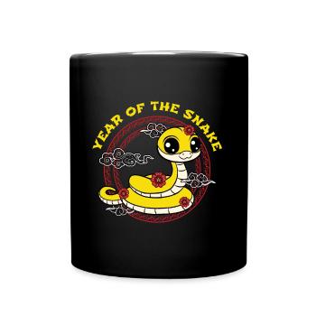 Year Of The Snake Cute Kawaii Chinese New Year - Full Colour Mug - black - Front
