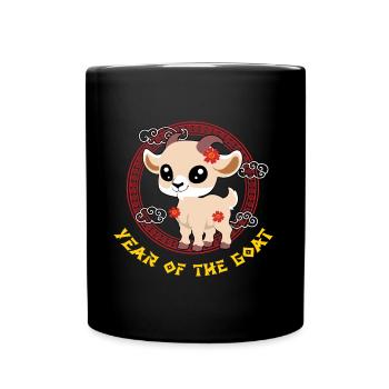 Year Of Goat Cute Zodiac Kawaii New Year - Full Colour Mug - black - Front