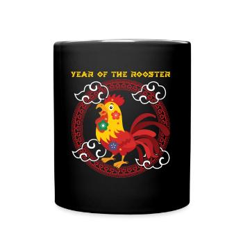 Year Of Rooster Kawaii Zodiac Chinese New Year - Full Colour Mug - black - Front