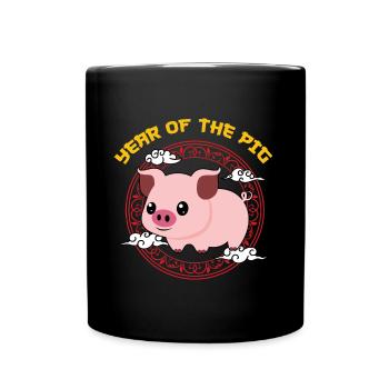 Année Du Cochon Kawaii Zodiac Nouvel An Chinois - Mug uni - noir - Devant