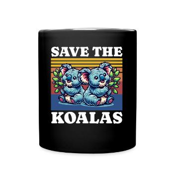Save Koala - Tasse einfarbig - Schwarz - Vorne