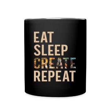 Artist Painter Eat Sleep Create Repeat Gift - Full Colour Mug - black - Front