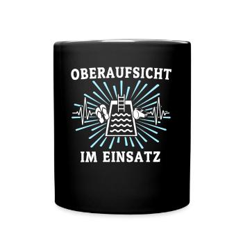 Schwimmmeister EKG - Tasse einfarbig - Schwarz - Vorne