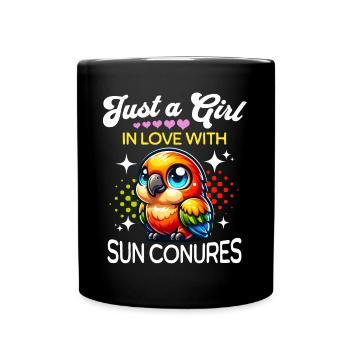 Fille perruche soleil - Mug uni - noir - Devant