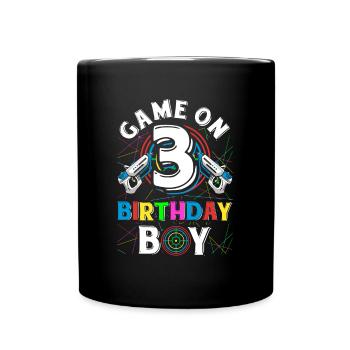 Lasertag Game On 3 Birthday Boy Indoor Laser Tag - Tasse einfarbig - Schwarz - Vorne