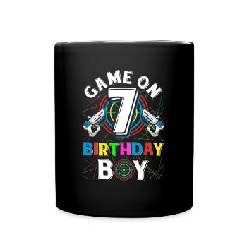 Lasertag Game On 7 Birthday Boy Indoor Laser Tag - Tasse einfarbig - Schwarz - Vorne