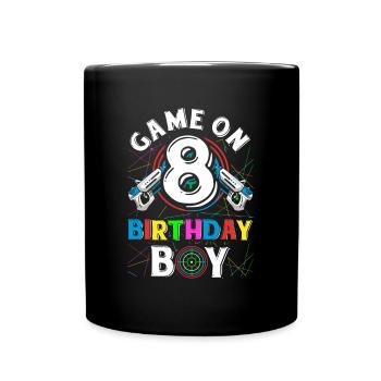 Lasertag Game On 8 Birthday Boy Indoor Laser Tag - Tasse einfarbig - Schwarz - Vorne