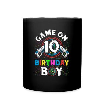 Lasertag Game On 10 Birthday Boy Indoor Laser Tag - Tasse einfarbig - Schwarz - Vorne