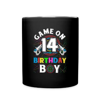 Lasertag Game On 14 Birthday Boy Indoor Laser Tag - Tasse einfarbig - Schwarz - Vorne